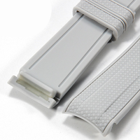 Bracelet de montre en silicone tressé à extrémités courbes 20 mm Win-Win, ajustement parfait, bande en caoutchouc