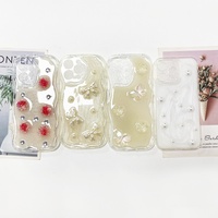 Coque de téléphone portable tendance 3D nœud papillon pour 13 Pro avec design antichoc en TPU époxy crème ondulé
