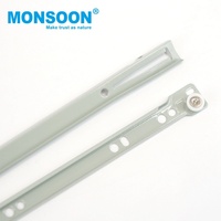 Glissière de tiroir à bille à fermeture automatique à montage inférieur en nylon de 12 pouces, glissière de tiroir en métal avec revêtement en poudre