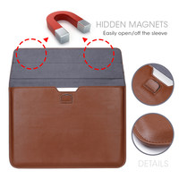 Élégante pochette intérieure en cuir pour ordinateur portable avec support, étui fin pour MacBook Pro 13 14 15 16