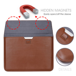 Élégante pochette intérieure en cuir pour ordinateur portable avec support, étui fin pour <span class=keywords><strong>MacBook</strong></span> <span class=keywords><strong>Pro</strong></span> <span class=keywords><strong>13</strong></span> 14 15 16 - Product Image 2