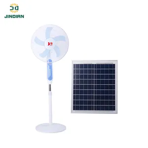 Toptan güneş ışıkları kapalı fan-JD şarj edilebilir USB kapalı açık 16 inç şarj güneş fanı küçük gece lambası aydınlatma güneş fanı