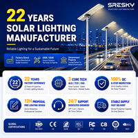 Farola Solar SRESKY para Proyectos Fuera de la Red, 120W 150W 200W, Eficiencia 230lm/W, Sensor PIR, Alta Potencia, Material de Aluminio y PC