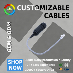 M25 CAT5E Network Shield IP67 Waterproof <strong>RJ45</strong> Ethernet <strong>Connector</strong> Panel Mount with Pigtail Cable Outdoor 25cm - Product Image 1