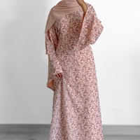 Nouvelle Abaya Loriya à imprimé floral pour l'Aïd, robe d'été modeste pour femmes musulmanes, élégante, ample, à manches larges, robe maxi islamique