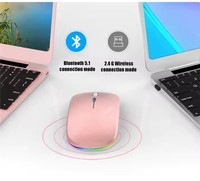 Ratón Inalámbrico Portátil Ultrafino Recargable de 2.4GHz con Mini Receptor USB para PC y Laptops, Ratón BT