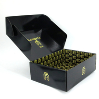 Caja de sombrero con logotipo personalizado, embalaje negro para ropa
