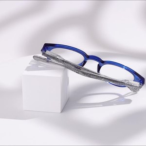 Lunettes PC unisexes à grand cadre avec impression, anti-rayonnement et anti-fatigue, monture bleue et rouge, nouvelles lunettes de <span class=keywords><strong>lecture</strong></span> - Product Image 2