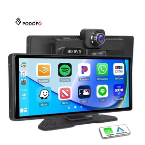 Podofo 10.26 "Xách Tay Không Dây Carplay Màn Hình Với ADAS Dash Cam 4K <span class=keywords><strong>Android</strong></span> Tự Động Airplay Xe Đài Phát Thanh Stereo Thông Minh <span class=keywords><strong>Pnd</strong></span> Nhà Máy OEM - Product Image 1