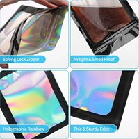 Sachets Mylar Holographiques pour Emballage, Sachets Ziplock Anti-Odeur en Feuille pour Petites Entreprises