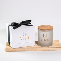Pot en Verre Cylindrique de Luxe Vide pour Bougies 6oz 8oz 10oz, Boîtes d'Emballage Métalliques Imprimées pour Bougeoirs