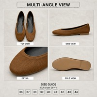 Birotzxiues Sepatu Flat Balet D Orsay Rambut Kuda Wanita Slip On Ujung Bulat 4 Warna Coklat Hitam Hijau Nyaman Ukuran EUR 36-44