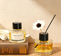 Bouteille diffuseur de parfum sans flamme 100 ml en gros, désodorisant d'ambiance à huiles essentielles, bouteille diffuseur à bâtonnets avec logo personnalisé