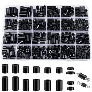 Arandelas redondas negras de ABS M3 M4 para interruptores y enchufes, juego de 600 arandelas de plástico - Product Image 1