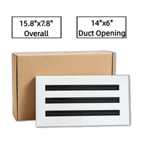 Grilles de ventilation carrées en alliage d'aluminium 14x6, modernes, linéaires, à 3 fentes, pour diffuseur, installation facile pour centres commerciaux