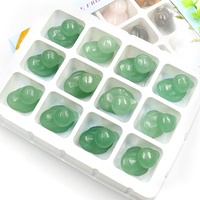 12 uds/1 Juego de pato de cristal de cuarzo Natural tallado 1 pulgada estatuilla de Animal patos felices piedra curativa para regalo de decoración del hogar