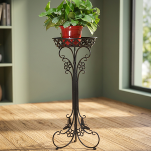 Wrought Iron Flower Stand Indoor Outdoor Plant <b>Pot</b> <b>Holder</b> Decorative Metal Floral Planter Riser for Home Patio Garden Decor - Product Image 5