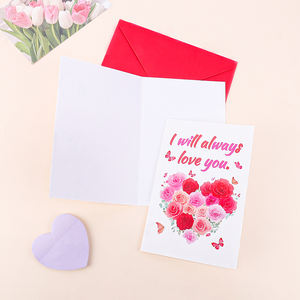 Thiệp chúc mừng ngày lễ tình nhân, sinh nhật, Lễ Tạ ơn in hình trái tim hoa văn độc đáo, cá tính, sáng tạo, kèm phong bì - Product Image 6