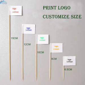 Drapeaux à dents personnalisés avec logo, différentes tailles et formes, parfaits pour les sandwichs, les desserts, les boissons, les bâtonnets à cocktail. - Product Image 3