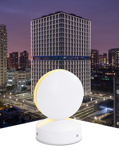Aluminium LED Window Sill Light 7W Indoor/Outdoor AC85-265V 360 Degree Round Windows Light Wall Lamps