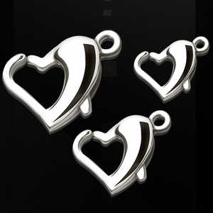 Boucle à ressort en forme de coeur d'<span class=keywords><strong>amour</strong></span> en acier inoxydable en gros <span class=keywords><strong>pour</strong></span> la fabrication de colliers accessoires de bijoux à bricoler soi-même DLPJ041 - Product Image 1
