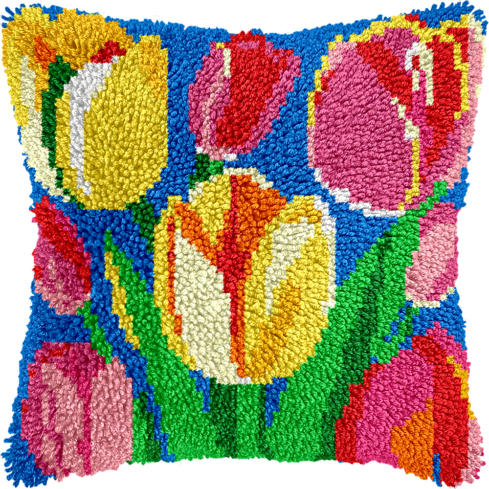 Kit de coussin à crochet motif floral 11