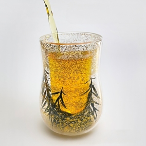 Gobelet en verre à double paroi en borosilicate de haute qualité avec <span class=keywords><strong>fleurs</strong></span> séchées et sable flottant, pour café et thé, idéal comme cadeau, vente en gros - Product Image 3