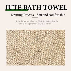Guante de Sisal 100% con logotipo personalizado, guante de baño Exfoliante para ducha corporal de cáñamo marrón duradero para uso en el baño - Product Image 6