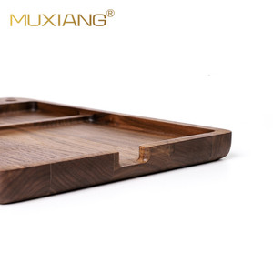 MUXIANG Wood Cigarette Rolling Tray 30x20cm Black Walnut Tobacco Tray With Compartment For Smoking Accessories - Product Image 4