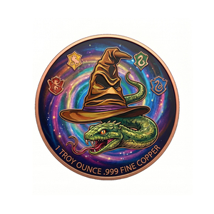 Pièce de monnaie de collection ronde en cuivre fin .999 de <span class=keywords><strong>1</strong></span> Troy Ounce, imprimée UV, sur le thème de la sorcellerie, de la magie et de la fantaisie, idéale pour un cadeau - Product Image 1