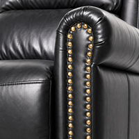 Sillón Reclinable Eléctrico con Masaje y Calefacción, Control Remoto, Tapicería de Cuero Sintético para Personas Mayores, Sala de Estar y Apartamento