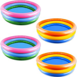 <span class=keywords><strong>Piscine</strong></span> gonflable en PVC pour enfants avec 3 anneaux en forme de beignets arc-en-ciel et design personnalisable - Product Image 2
