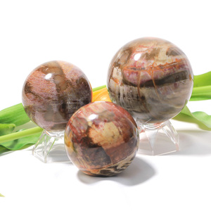 Esfera de madera petrificada de cristal Natural de gran oferta, esfera de madera fósil curativa espiritual pulida para Fengshui espiritual - Product Image 3