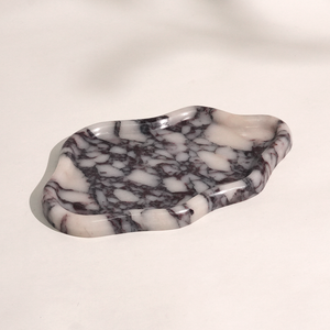 Vassoio Decorativo Moderno in Marmo Calacatta <span class=keywords><strong>Viola</strong></span> di Forma Irregolare, Lussuoso e Naturale, per Matrimoni, San Valentino, Bagno e Casa - Product Image 1