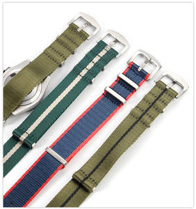 <span class=keywords><strong>Bracelet</strong></span> de montre de luxe robuste en nylon tissé à chevrons de 20 mm et 22 mm, épaisseur 1,2 mm, style ceinture de sécurité, rayé - Product Image 5