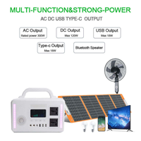 Estación de Energía Portátil de 300W y 294wh, Batería de Almacenamiento de Energía Solar, Diseño con Altavoz Bluetooth, Generador Solar Pequeño, Superventas