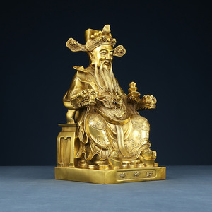 Figura de cobre del Dios de la Riqueza, artesanía hecha a mano, decoración para el hogar u oficina, regalo para la inauguración de una empresa - Product Image 2