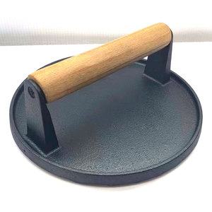 <span class=keywords><strong>Prensa</strong></span> <span class=keywords><strong>para</strong></span> <span class=keywords><strong>Hamburguesas</strong></span> <span class=keywords><strong>de</strong></span> Hierro Fundido Resistente y Ecológica, Hecha a Medida, con Mangos <span class=keywords><strong>de</strong></span> Madera, Diseño Rectangular <span class=keywords><strong>para</strong></span> Freír y Asar - Product Image 6