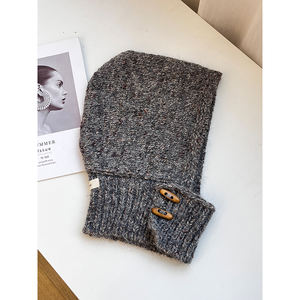 Gorro <span class=keywords><strong>de</strong></span> Invierno para Mujer <span class=keywords><strong>con</strong></span> Borde, Pasamontañas Tejido, Gorro Cálido <span class=keywords><strong>de</strong></span> Mezcla <span class=keywords><strong>de</strong></span> <span class=keywords><strong>Lana</strong></span>, Bufanda Integrada, <span class=keywords><strong>Orejeras</strong></span> para Clima Frío - Product Image 6