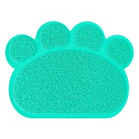 Coloré en forme de patte facile à nettoyer PVC chien nourriture bols tapis chat tapis de toilette