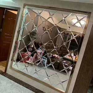 Luxury <strong>Star</strong> Pattern Beveled Glass Wall <strong>Mirror</strong> Decorative Tile <strong>Mirror</strong> for Living Room Background Wall - Product Image 3
