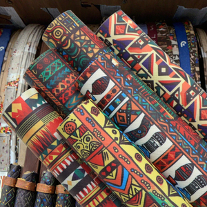 Thiết lập 6pcs <span class=keywords><strong>Aztec</strong></span> phi dân tộc hình học in PVC Faux Leather Sheets đối với DIY Thủ công mỹ nghệ tổng hợp da vải cung phụ kiện - Product Image 1