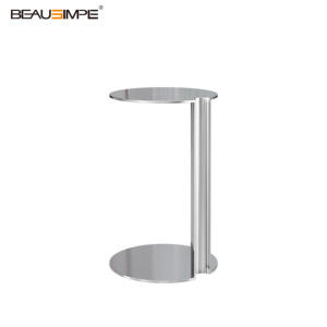 Table basse moderne minimaliste en verre gris <span class=keywords><strong>Catlin</strong></span>, avec cadre en bois et acier inoxydable, plateau en marbre, hauteur réglable, écologique, luxe léger - Product Image 5
