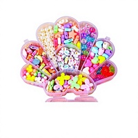 Nouveau kit de fabrication de bracelets en perles acryliques DIY pour enfants, jouet éducatif transfrontalier, collier pour filles, boîte cadeau en forme de coquille de ventilateur de dessin animé