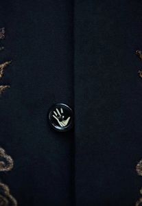 Col montant de style chinois personnalisé vêtements pour hommes d'âge <span class=keywords><strong>moyen</strong></span> et Dlderly mince <span class=keywords><strong>robe</strong></span> noire <span class=keywords><strong>costume</strong></span> - Product Image 4