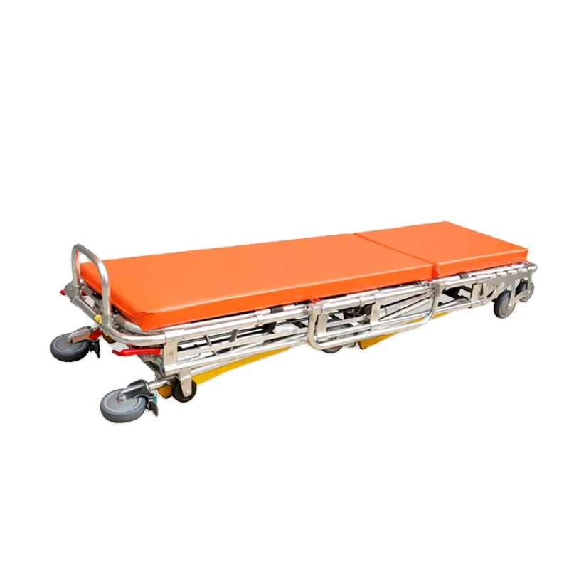 Hot Sale Hospital Rescue Professional Automatische Beladung Klappbare Kranken trage mit Rädern