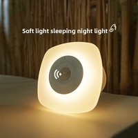 Lampe de nuit LED sans bordure à détection humaine rechargeable, carrée, à induction infrarouge, télécommande, lumière du jour 5000K, design moderne