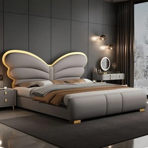 Furnitur rumah <span class=keywords><strong>Modern</strong></span> dan set kamar tidur mewah ranjang ukuran king kualitas tinggi Set kamar tidur hotel Italia set tempat tidur lapis kulit