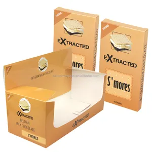low moq custom printed 350 gsm paper box cookies display counter box candy foldable paper donut box