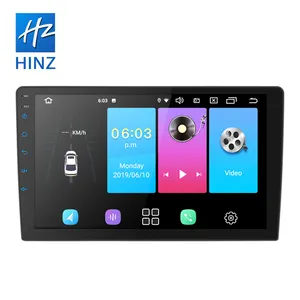 HINZ nieuwe android 9.0 2GB + 16GB 9 "/10" inch 2.5D IPS scherm dubbel din auto stereo speler, DSP/BT/GPS/Mirror link android auto radio